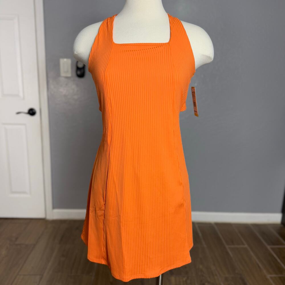 NWT EleVen by Venus Williams Women's My Heart in Palms Dress, Nectarine, S